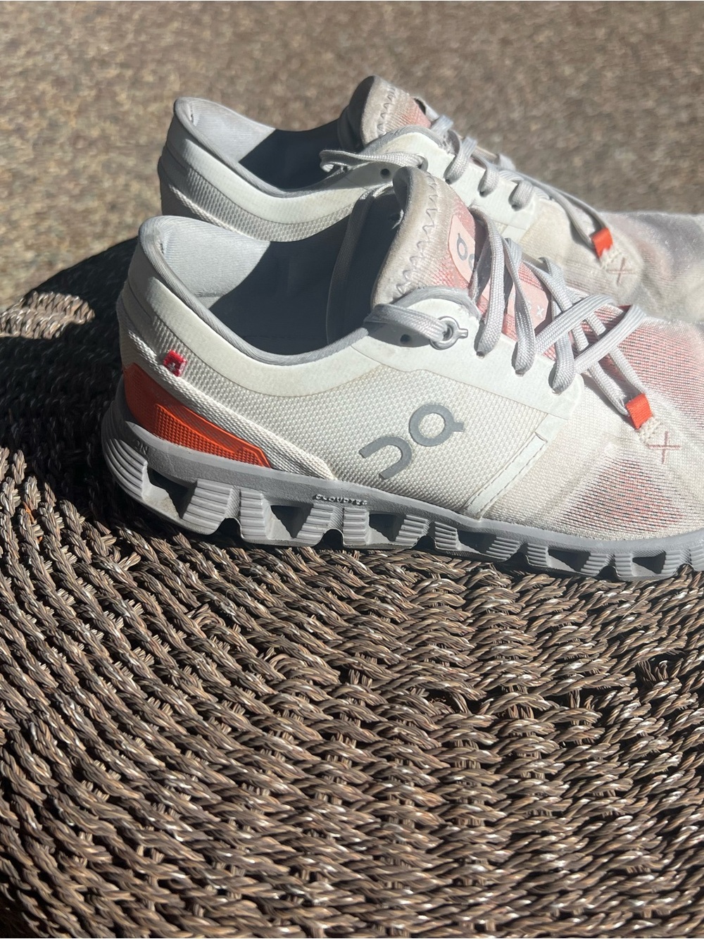 On Running Women's White and Orange Lightweight Runners